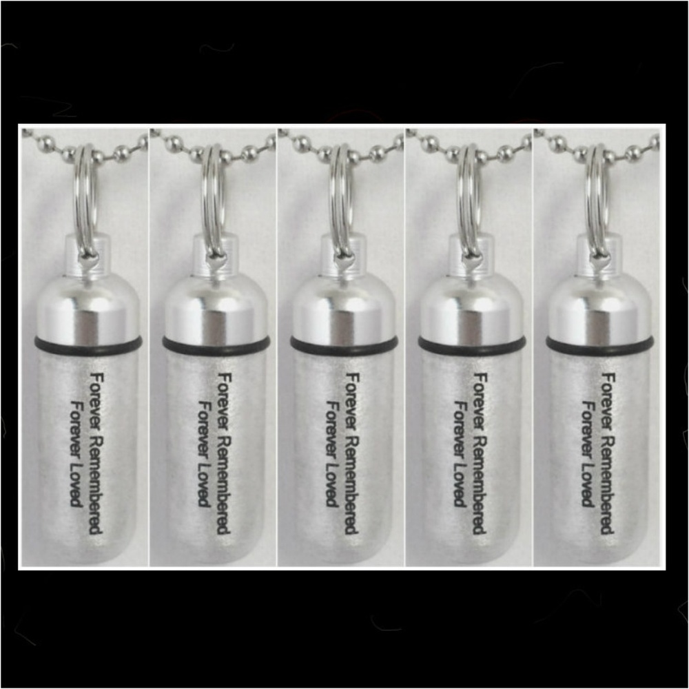 ENGRAVED Brushed Silver Cremation Urn Neck…